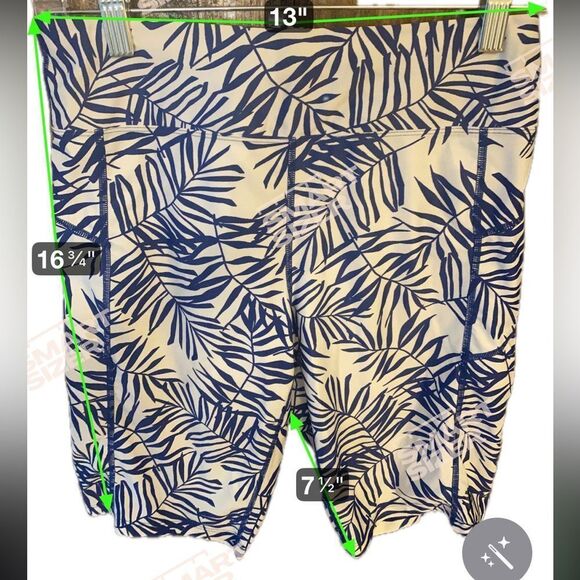 Coolibar Sz S Blue Tropical Print Santa Cruz Swimming UPF 50 Sun Fabric Shorts - Picture 8 of 9